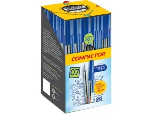 CANETA COMPACTOR ESCRITA FINA 07 PRETA C/50
