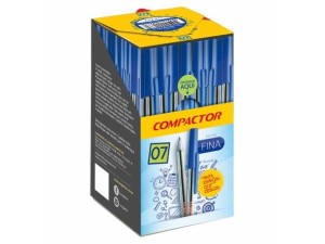 CANETA COMPACTOR ESCRITA FINA  07 AZUL C/50